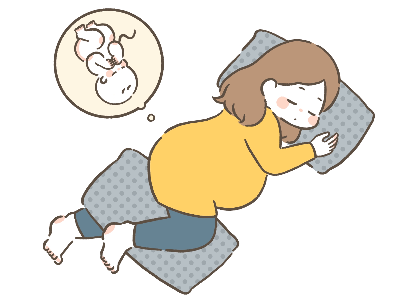 昼寝をしている妊婦