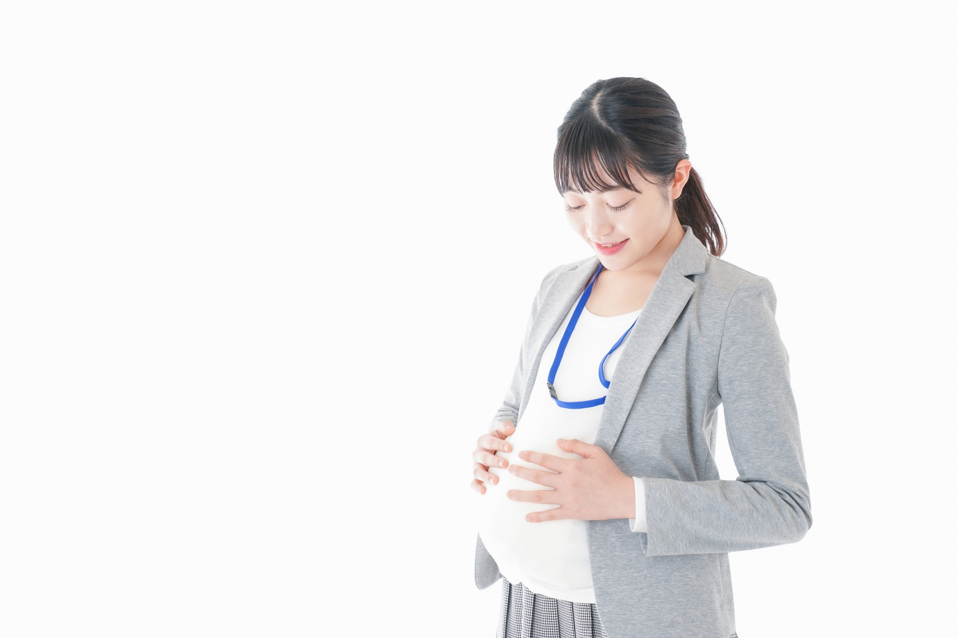 妊娠しているOLの写真