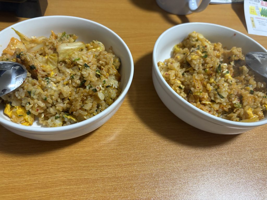 夫の手作りキムチチャーハン