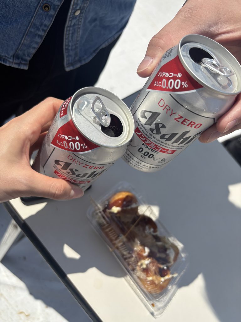 たこ焼きとノンアルコールビール